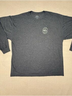 ONeill Mens XXL Long Sleeve Graphic T-Shirt Grey/off White Logo